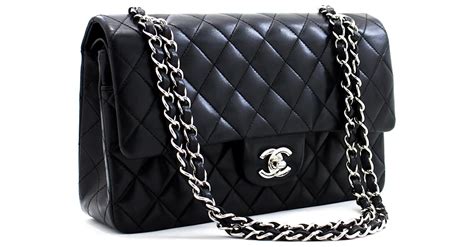 borsa chanel 2.55 Plain In 25x16 Pelle Nera 